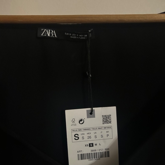 ZARA Ruched Front Cut-Out Top – Black, Size S (NWT) - Picture 4 of 9